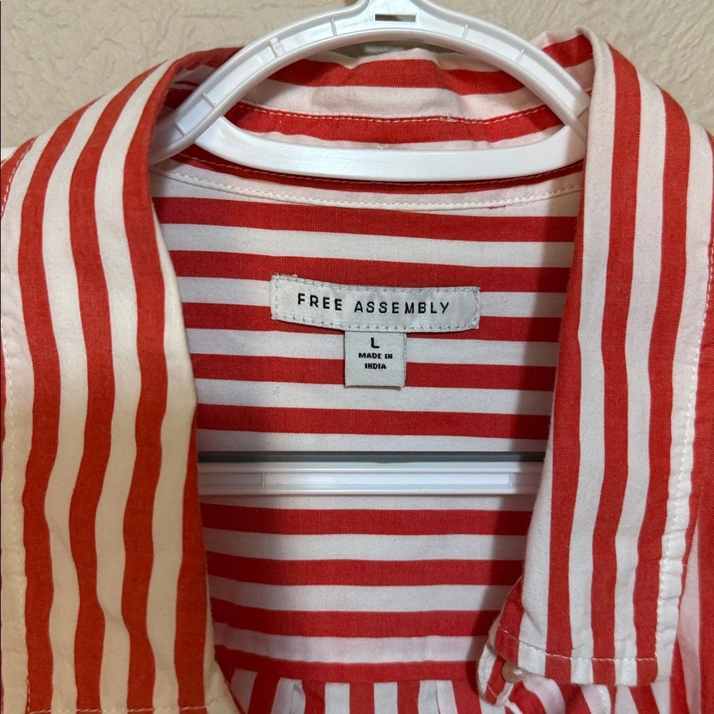 Red and White Striped Button-Up Shirt - Picture 2 of 3